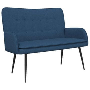 Vidaxl Kavč za 2 osebi Modra 115 x 61 x 87 cm Blago