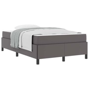 Vidaxl Konstrukcija postelje z vzmetnico Siva 120 x 200 cm blago