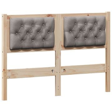 Vidaxl Vzglavje Drugo Rjava in taupe 135 cm Trdna borovina