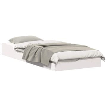 Vidaxl Konstrukcija postelje Bela 80 x 220 cm Masivno borovo les
