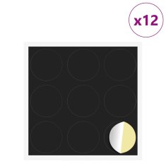 Vidaxl Lepljiva zaščita vijakov 12 szt. Črna Ø 20 x 0,5 mm