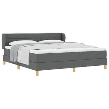 Vidaxl Postelja z vzmetnico z vzmetnico Temno siva 180 x 200 cm blago