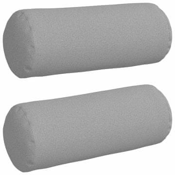 Vidaxl Blazine 2 szt. Oblačno siva Ø 15 x 40 cm blago