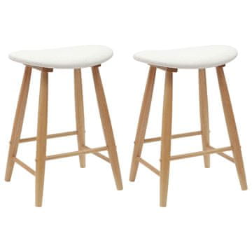 Vidaxl Jedilni stoli 2 kos Masivno gumovo les Naravna 46 x 37 x 63 cm