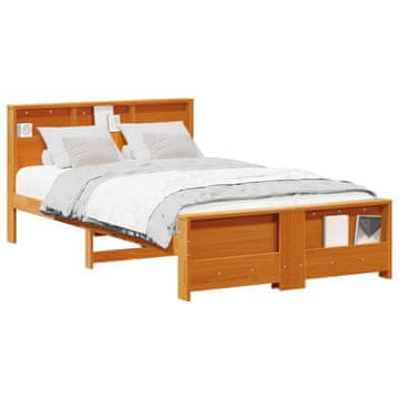 Vidaxl Konstrukcija postelje Voskast rjav 120 x 190 cm Konstruiran les