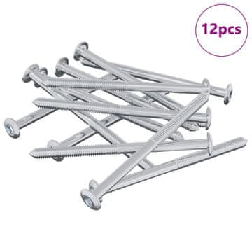 Vidaxl Vijak 12 szt. srebrna M6 x 85 mm Jeklo