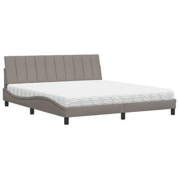 Vidaxl Postelja z vzmetnico Hanko taupe 180x200 cm blago