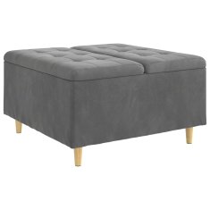 Vidaxl Ottoman s shranjevanjem Temno siva 80 x 80 x 45 cm Žamet