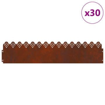 Vidaxl Robniki za trato 30 szt. Rjav 103 x 0,05 x 22 cm