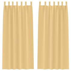 Vidaxl Zavese za zatemnitev z obroči 2 szt. Bež 225 x 140 cm Poliester