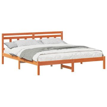 Vidaxl Konstrukcija postelje Rjava 200 x 200 cm Masivno borovo les