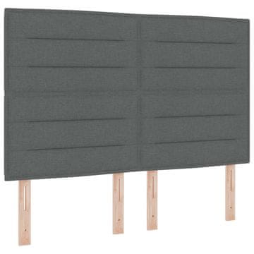 Vidaxl LED glava postelje z LED trakami Temno siva 160 cm blago