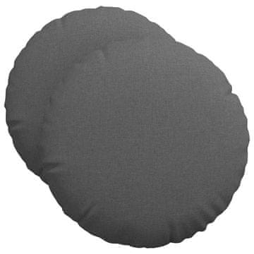 Vidaxl Sedežne blazine 2 szt. Temno siva Ø50 x 19 cm blago