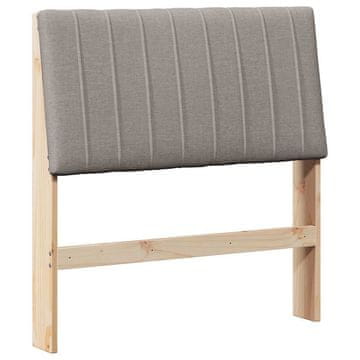 Vidaxl Tapecirano vzglavje Taupe 90 cm Masivno borovo les
