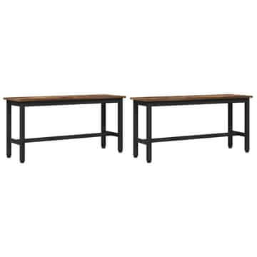 Vidaxl Jedilna klop 2 szt. Dimljeni oreh 100 x 32,5 x 48,5 cm