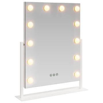 Vidaxl LED ogledalo za toaletno mizo Bela 44 x 10 x 53 cm