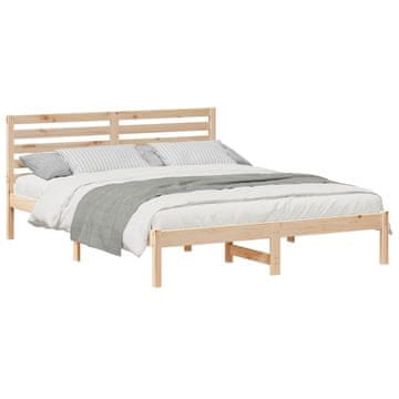 Vidaxl Konstrukcija postelje Rjava 150 x 200 cm Masivno borovo les