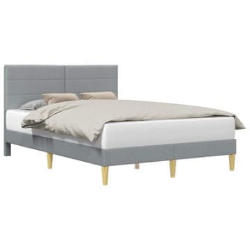 Vidaxl Konstrukcija postelje Svetlo siva 160 x 200 cm Blago