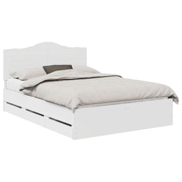 Vidaxl Konstrukcija postelje Bela 160 x 200 cm Inženirsko leseno