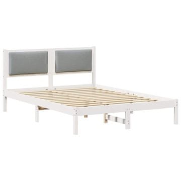 Vidaxl Konstrukcija postelje z vzglavjem Svetlo siva 140 x 190 cm
