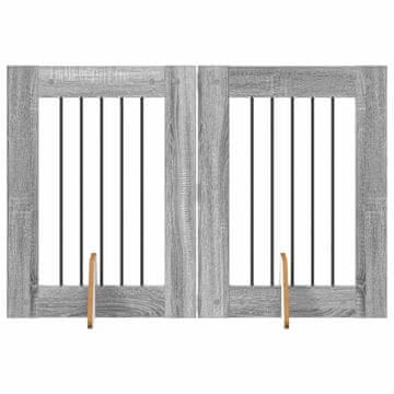 Vidaxl Vrata za pse z stojali 2 szt. Siva Sonoma 60 x 80 cm