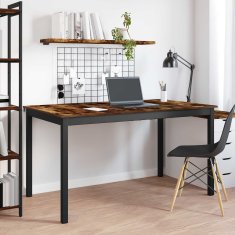 Vidaxl Jedilne mize 140 x 80 x 75 cm Inženirski les Dimljen hrast