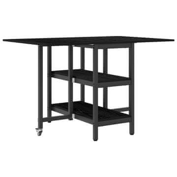 Vidaxl Jedilna miza 122 x 80 x 76,5 cm Inženirski les Črni hrast