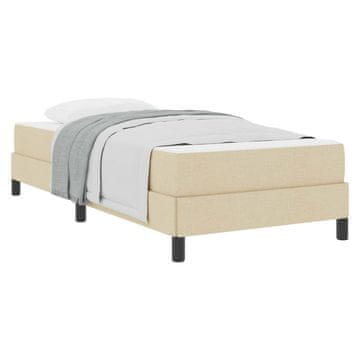 Vidaxl Postelja z vzmetnico z vzmetnico krema 80 x 200 cm blago
