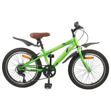 Vidaxl Otroško Kolo 24 Palcev 6-Speed priporočeno za 8-12 let Zelena