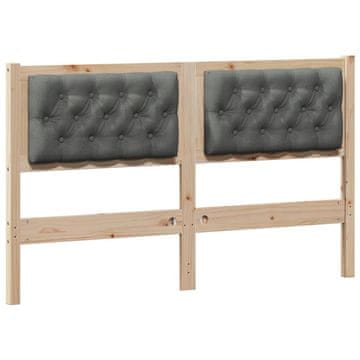 Vidaxl Vzglavje Drugo rjava in temno siva 140 cm Trdna borovina