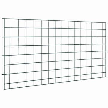 Vidaxl Komplet ograje za ribnik 5 szt. Zelena 100 x 50 cm Jeklo