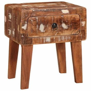 Vidaxl Stranska miza Rjava 40 x 32 x 46 cm Trdna obnovljena les