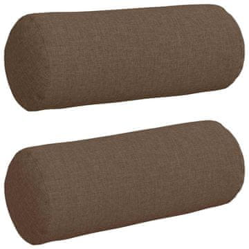 Vidaxl Blazine 2 szt. Rjava Ø 15 x 40 cm blago