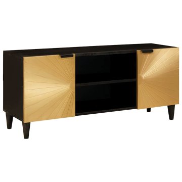 Vidaxl TV omarica Črna in zlata 105 x 33 x 46 cm Inženirski les