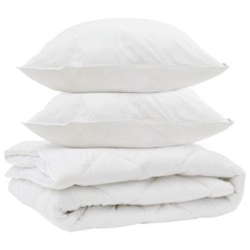 Vidaxl odeja za vse sezone z blazino 3 szt. Bela Mikrovlakna
