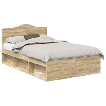 Vidaxl Konstrukcija postelje Sonoma 120 x 190 cm Masivno borovo les