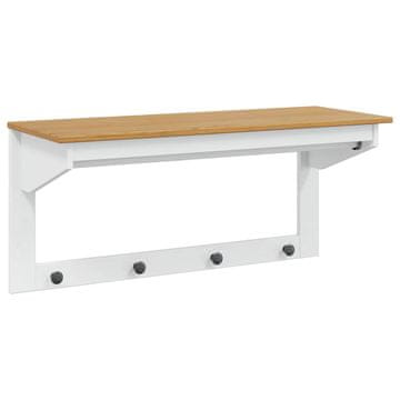 Vidaxl Obešalnik za plašče HILL Bela in medena rjava 90 x 35 x 41.5 cm