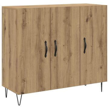Vidaxl Strani šal Umetni hrast 90 x 32,5 x 80 cm Konstruiran les