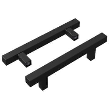 Vidaxl Ročaj za omaro 2 szt. Črna 150 x 12,3 x 35,2 mm Nerjaveče jeklo