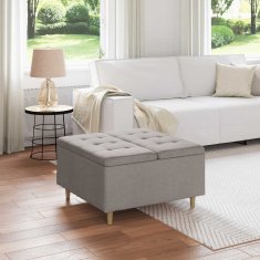 Vidaxl Ottoman s shranjevanjem Taupe 80 x 80 x 45 cm blago