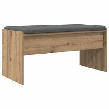 Vidaxl Haldna klop z blazino Umetni hrast 83 x 38 x 40 cm