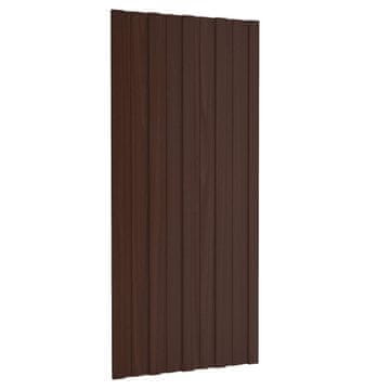 Vidaxl Strešni panel 12 szt. Rjava 100 x 45 cm Pocinkano jeklo