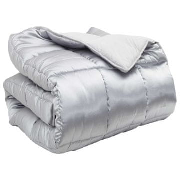 Vidaxl Zimska posteljnina srebrna 240 x 260 cm Satin in mikrovlakna