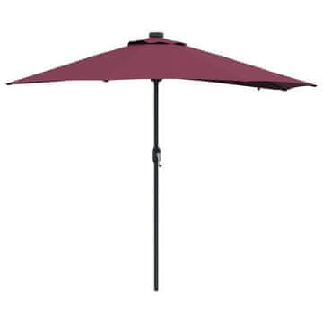 Vidaxl Vrtni dežnik Bordeaux rdeča 294 x 150 x 223 cm