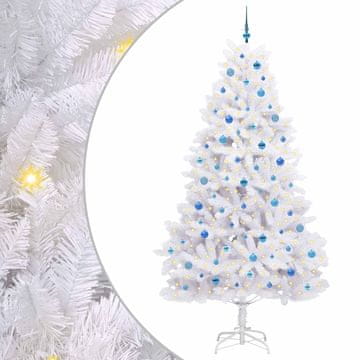 Vidaxl Umetno Zložljivo Božično Drevo Bela 240 cm PVC in jeklo