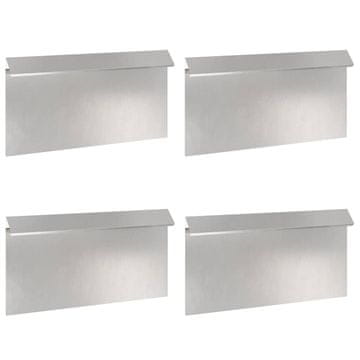 Vidaxl Ograja za polže 4 szt. srebrna 50 x 3,5 x 25 cm Nerjaveče jeklo