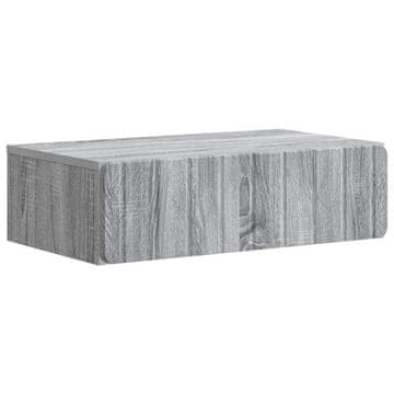 Vidaxl Stenska stranska miza Siva Sonoma 59 x 34,5 x 17 cm