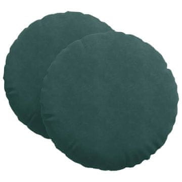 Vidaxl Sedežne blazine 2 szt. Temno zelena Ø 80 x 29 cm Žamet