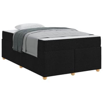Vidaxl Konstrukcija postelje z vzmetnico Črna 120 x 200 cm blago