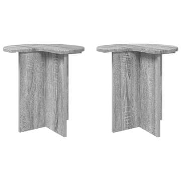 Vidaxl Stranska miza 2 szt. Siva Sonoma Ø 39 x 38 cm Inženirski les